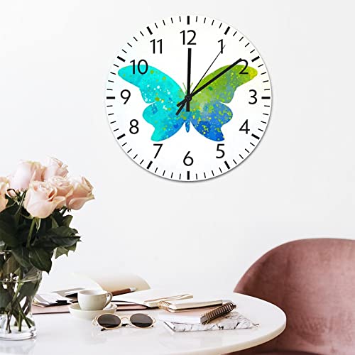 Horloge murale papillon coloré pour salon et cuisine lumineuse - 6