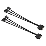 ELFJMZP - Cable de extensión para ventilador de carcasa de PC (1 a 4) (1 a 4) y SATA PSU (15 pines a 2510 4P-2P hembra (1 a 4) 26 cm/10,5 pulgadas (paquete de 2) (1 to 3)