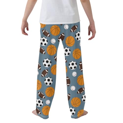 CaTaKu Boys Football Basketball Baseball Pants for Boys Girls Wide Leg Sweatpants Kids Long Bottoms with Pockets Size 6-14Y2