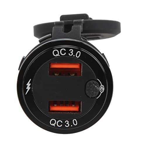 YYQTGG Chargeur de Voiture, Double Prise USB Robuste Anti-poussière DC12V‑24V pour Moto pour Bateau pour Camion