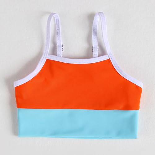 Image of Little Girl Swimsuit Casual Swimwear Kids Two Piece Color Block Bathing Suits Beach Bikini Set 3-12Years
