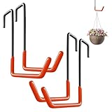 DEANKEJI 4er-Set Fahrradaufhängung S-Haken, Wandhaken für Fahrräder Bis 30 kg, Balkenhalterung für Blumenkästen & Gartengeräte, Ohne Bohren (Max. Balkendicke 5 cm)