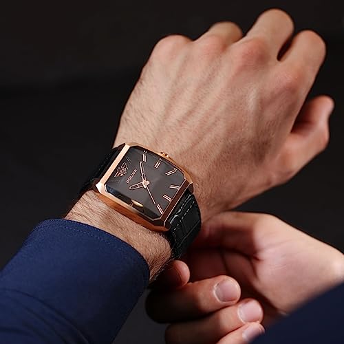 Image of Police Quartz Analog Gradiant Brown Dial Black Leather Strap Watch for Men - PLPEWJA0006002