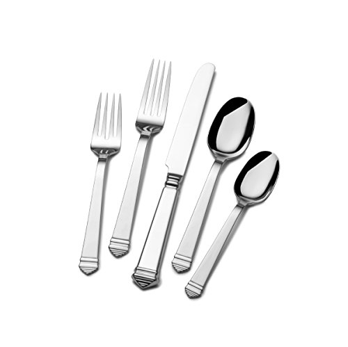 Towle 5196756 Colonnade 45-Piece Stainless Steel Flatware Set with Hostess Serveware, Service