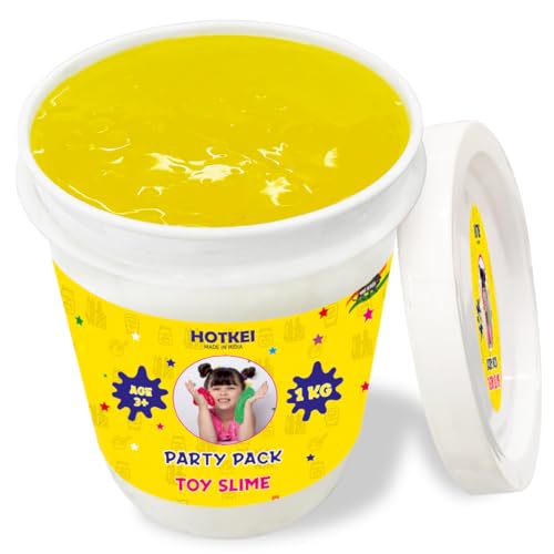 Image of HOTKEI (1 Kg Slime) Yellow Fruit Scented DIY Magic Toy Slimy Clay Gel Jelly Putty Set kit Toys for Boys Girls Kids Slime - 1 Kg
