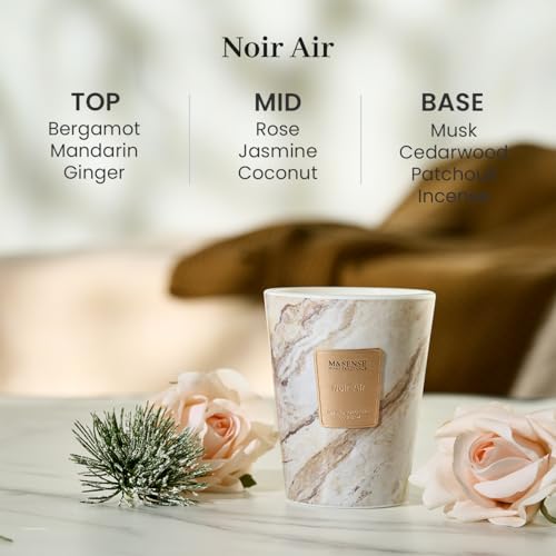 Image of M&SENSE Noir Air Scented Soy Candle, 3 Wick Highly Scented 14.1 Oz 75H, Aromatherapy Christmas Gift for Women and Men