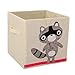 Storage Bins Foldable Cube Box - MURTOO - Eco Friendly Fabric Storage Cubes Origanizer for Kids Toys Cloth Fit Ikea Shelves, 13 inch (Raccoon)