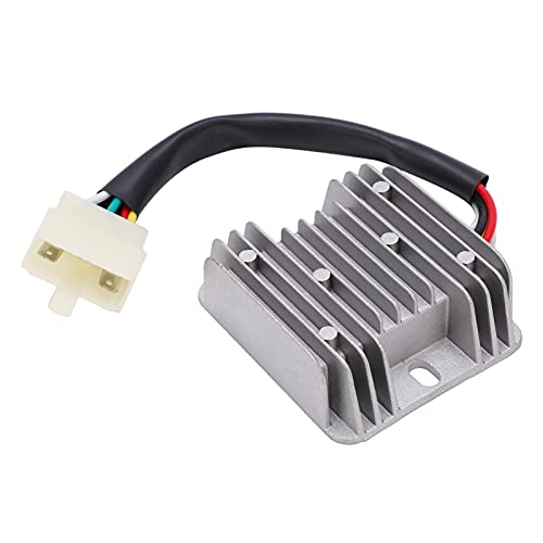 5 Wire Motorcycle Voltage Regulator Rectifier, Flat Head Male Plug