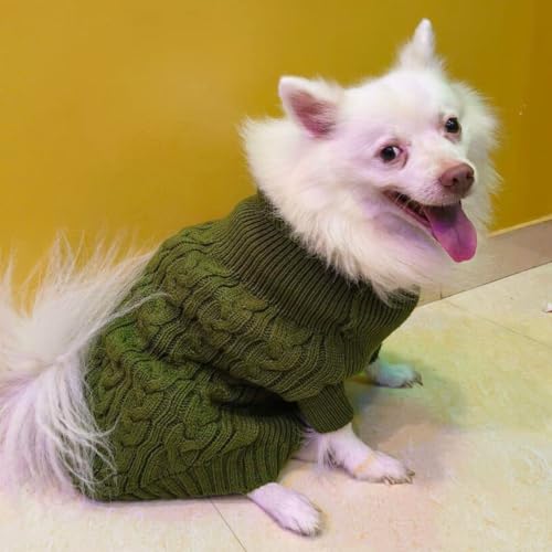 Image of Lulala Dog Sweater for Winter | Warm Knitted Woolen Sweater for Small & Medium Dogs | Cozy Cable Knit Pullover for Pets | Soft & Stretchable Winter Dog Clothes