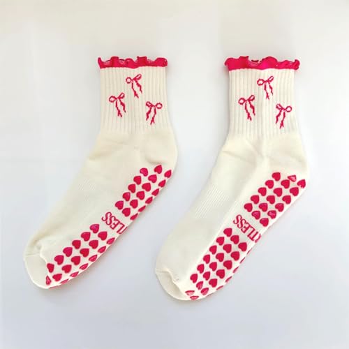 Image of Shapes Studio Half Calf Grip Socks, Cute Fruit Pilates Socks, Ruffle Socks, Non-Slip for Barre Yoga