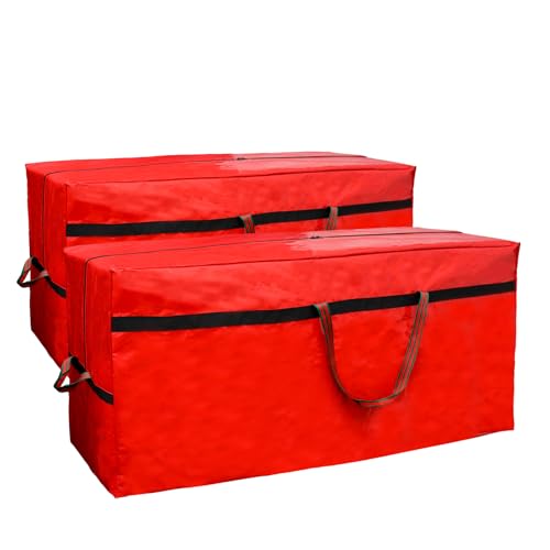 WFK 2 Pack 5FT Christmas Tree Storage Bag Waterproof Xmas Tree Bag Red