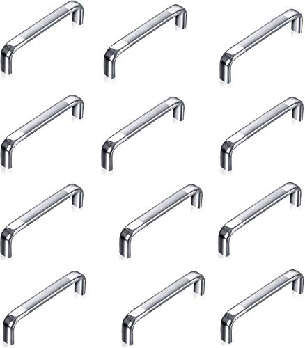 Image of Atlantic Stainless Steel Oval D Dwawer Cabinet Pull Handle 8 Inch (Total Length 200 Mm, Hole To Hole 195 Mm, Twotone Finish) Pack Of 12 Pieces