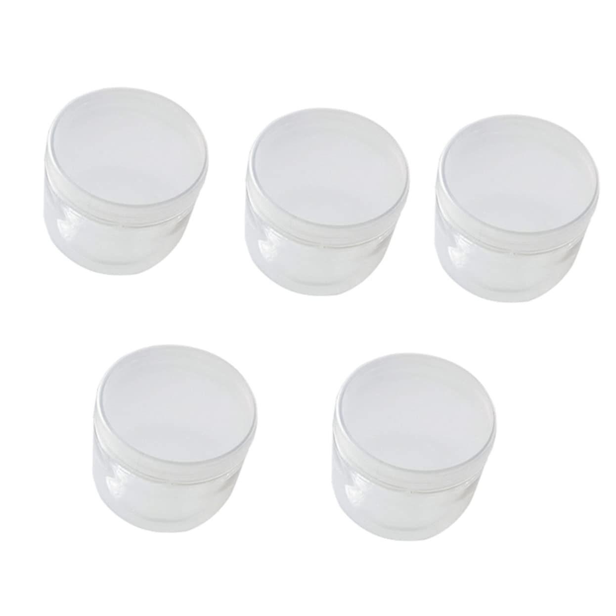 KOMBIUDA 5pcs Plastic Storage Jars Hair Accessories Organizer Lid Jewelry Box for Bathroom