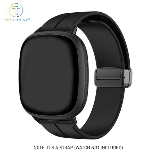 Image of T TECLUSIVE Soft Silicone Strap Band with Magnetic Lock Compatible for Fitbit Versa 4 / Versa 3 / Sense 2 | Adjustable Silicone Rubber Band for Versa 4 3 Sense