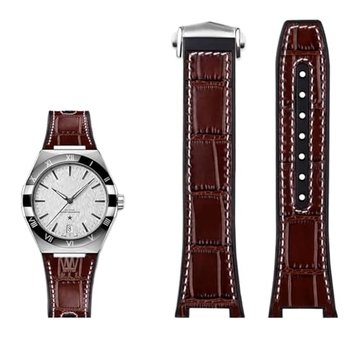 Correa de reloj de cuero genuino INFRI compatible con Omega Constellation 131.13