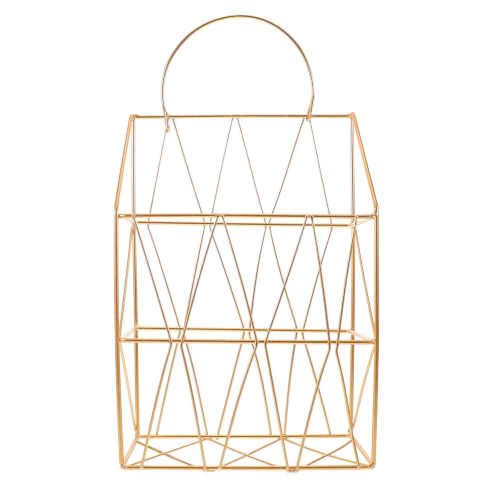 Revistero de hierro dorado moderno DIYEAH con diseño para colgar 2