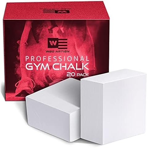 WOD Nation Fitnessstudio-Kreideblöcke - 20 Stück Premium-Sport-Handkreide - leicht zu greifen, feuchtigkeitsabsorbierend, Klettern, Powerlifting und mehr Cover