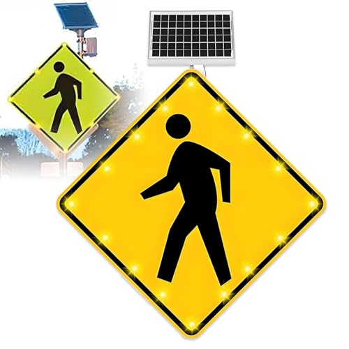 Panneau piéton solaire aluminium réfléchissant et signalisation routière lumineuse