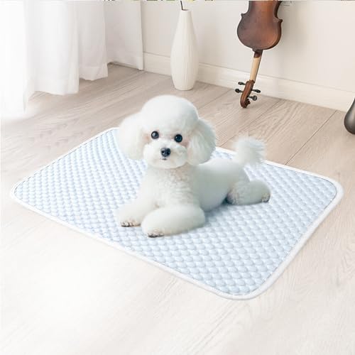 Sunframe 夏用 犬 ひんやりマット 洗える ペットシーツ 防水 接触冷感 クールマット 通気性優れ 強い吸収 おしっこパッド 洗濯機で丸洗い 中大型犬用 70x100cm 1枚