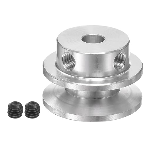 QUARKZMAN V-Typ Riemenscheibe Keilriemenscheibe Umlenkrolle 5mm Bohrung 22mm Außendurchm Einzeln Rille Aluminum Legierung für 3-5MM PU Runde Gürtel Motor Welle Bohrgerät