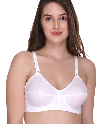 Image of SONA Bee-Heart Women's Cotton Full Coverage Non Padded Elastic Straps Bra Pack of 2