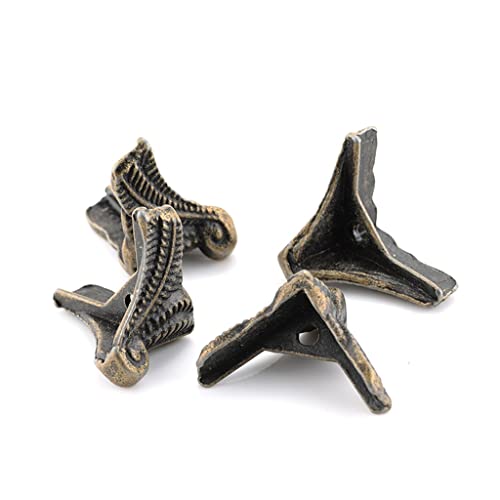 Protector de piernas de bronce para joyero antiguo JFDBGU y cantoneras de madera 2