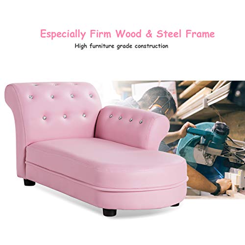 Glacerkidssofapinktoddlercouchprincesssofawithpvcleatherandembeddedcrystalupholsteredchildrenchaiseloungebabysofachairchildrenarmchairforgirls Urban Country Home Decor Glacer kids sofa pink toddler couch princess sofa with pvc leather and embedded crystal upholstered children chaise lounge baby sofa chair children armchair for girls urban country home decor