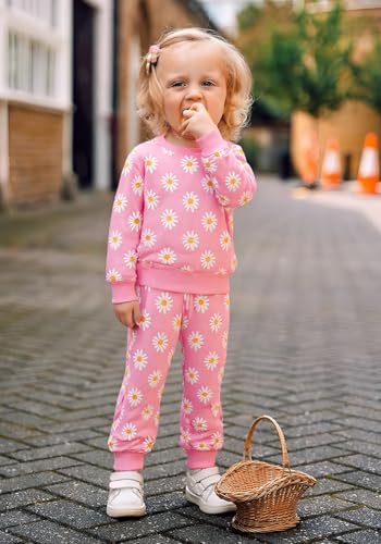 Baby Girl Clothes Toddler Fall Winter Outfit Long Sleeve Graphic Crewneck Sweatshirt+Joggers Pants 2Pcs Infant Set2