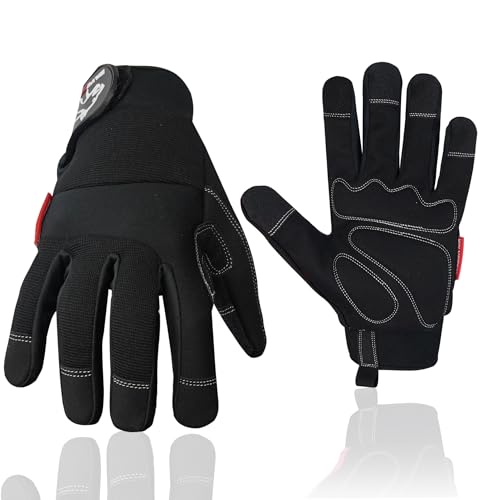 Wolveskin Safety Work Gloves Men & Women, Utility Mechanic Working Gloves for Multi Purpose Use Synthetic Leather, Heavy Duty