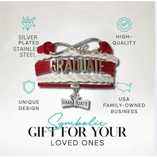 Image of Infinity Collection Graduation Bracelet Gift Graduate Jewelry for Her, Class of 2026 Keepsake, Adjustable Charm Bracelet for Women & Girls