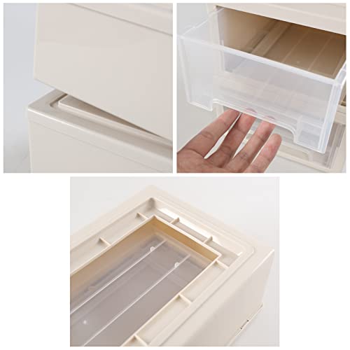 Readsky 6 Quart Stacking Plastic Storage Drawers, Drawer Unit Plastic, 3 Packs
