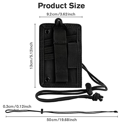 OFFCUP Tactical ID Card & Badge Holder, Detachable, Adjustable Neck Lanyard for ID Card & Credit Card Organizer (Black) - Image 2