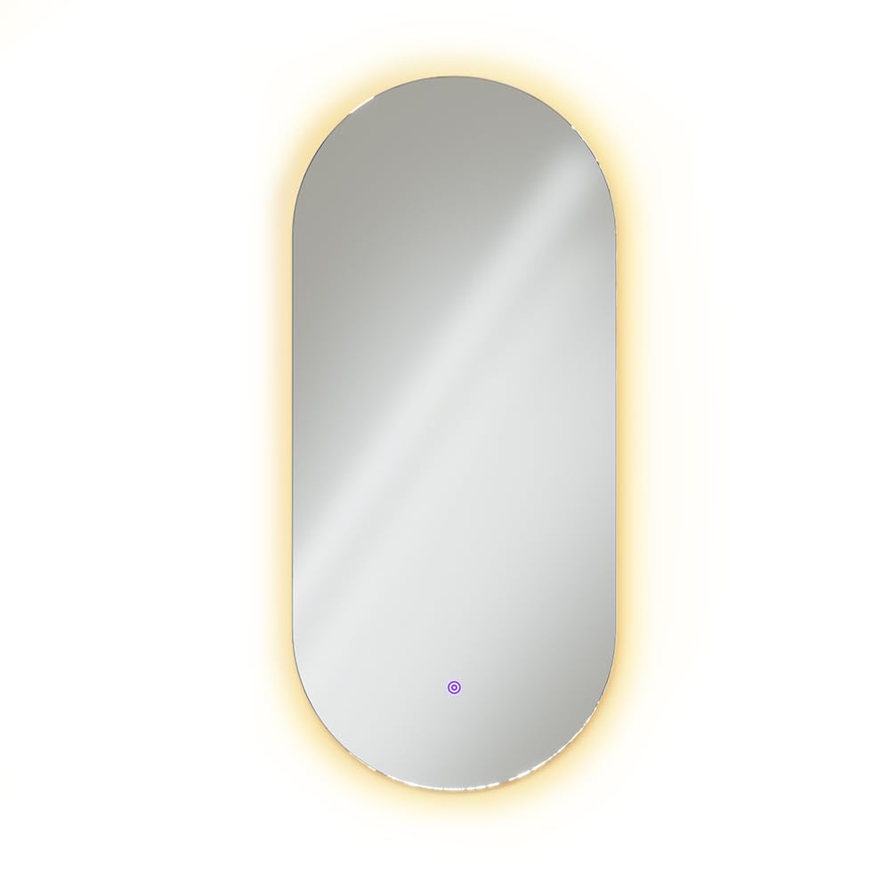 Vicco Espejo de baño, Blanco, 110 x 50 cm | con iluminación LED, para montaje en pared con fuente de luz LED integrada