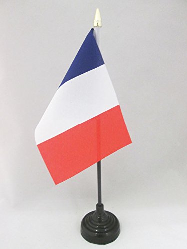 AZ FLAG Drapeau de Table France avec Pointe Or, 15cm x 10cm
