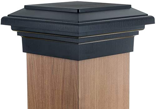 8x8 Black Flat Post Cap Most Common fits (7.5"x7.5") Pressure Treated Post. Newel Newport Top for Outdoor Fences, Mailboxes & Decks, by Atlanta Post