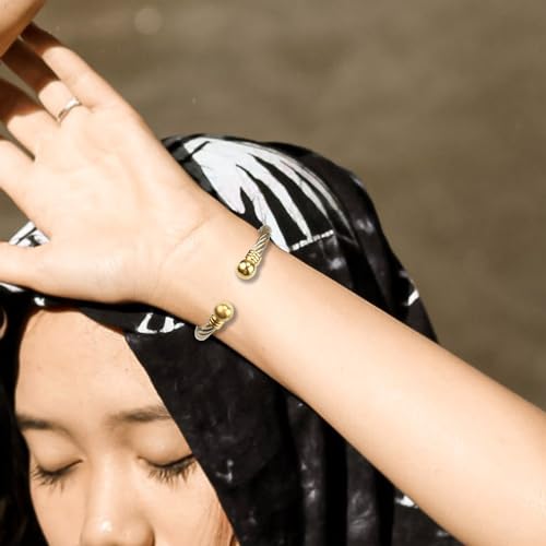 Bracelets Women Twisted Cable Cuff Bangle Designer Inspired with Stainless Steel Jewelry3