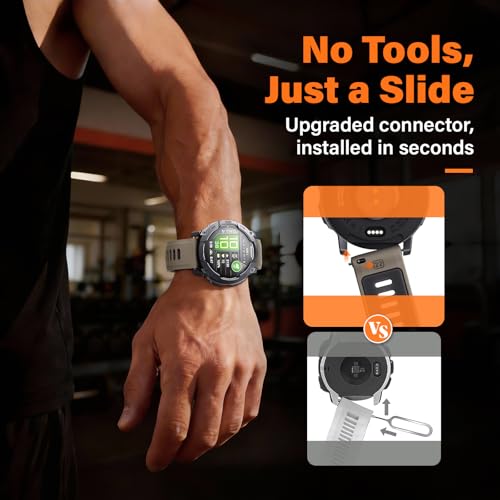ANCOOL for Garmin Instinct/Instinct 2 Watch Band, 22mm Soft Silicone Replacement Watch Strap Compatible with Instinct 3 45mm/E 45mm/Solar/Tactical/Tide/Esports(Brown/Black) by ANCOOL - Image 4