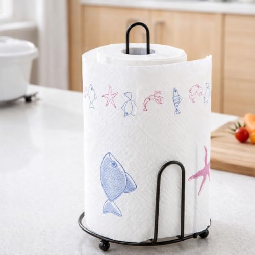 Image of Metal Tissue Paper Holder Stand | Napkin Holder for Dining Table & Kitchen | Rust Resistant Multipurpose Tissue Stand with Stable Base (Black)