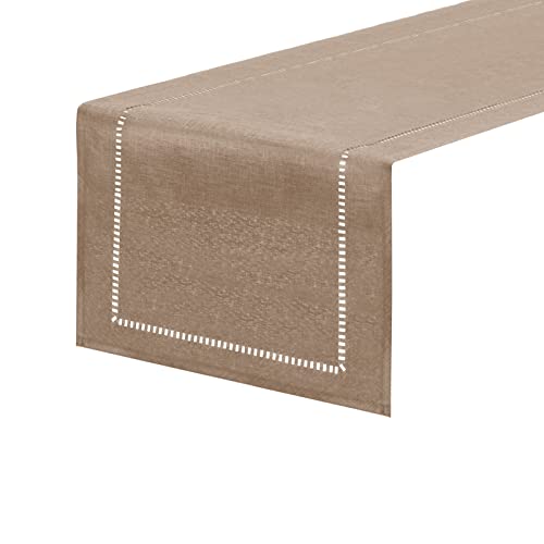 Chemin de table moderne de qualité supérieure en lin beige 183cm - 3