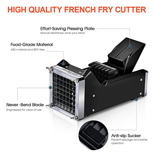 Potato Cutter, Sopito Home Made French Fry Cutter with 1/2 Inch Stainless Steel Blade Great for Potatoes Carrots Cucumbers