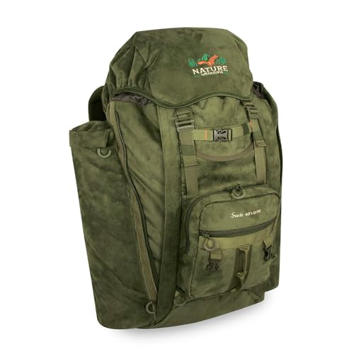 Marsupio Zaino In Pelle Scamosciata Da 45 Litri, Espandibile A 55 Litri, Idrorepellente, Con Tasca Rimovibile Per Fucile, Custodia Impermeabile E Sacc