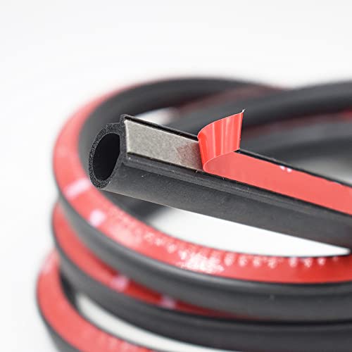 Seal Strip Big D-Shape Weatherstrip Door Seal 0.649" Height X 0.57" Width Automotive Window Door Soundproofing, Car Motor Auto Door Rubber Weather Stripping Hollow Black (20 Ft) #TOP4