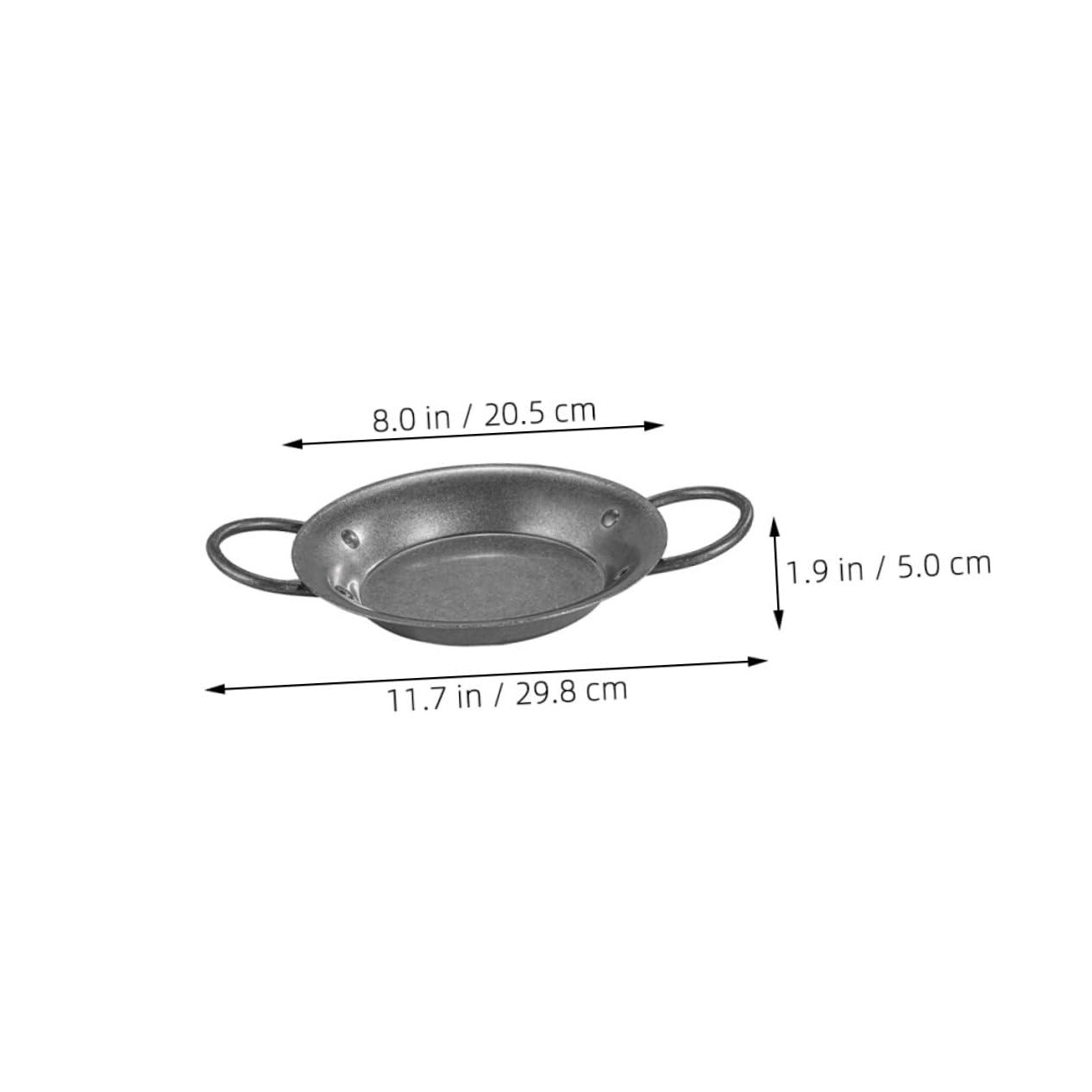VINTORKY Retro Spanish Seafood Paella Pan Double Handle Cooking Pot Stainless Steel Skillet for Indoor Seafood Pasta Chicken