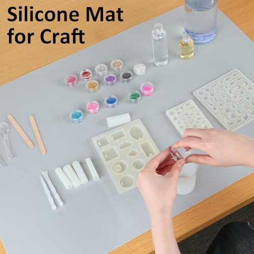 SOSMAR Extra Large Silicone Mats for Worktops 70x50cm, B2 Silicone Sheet for Resin, Craft Painting Mat for Kids, Kitchen Worktop Protector, Heat Resistant, Non-Slip, Waterproof, Grey - Image 4