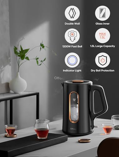 Fast Boiling OFFACY Electric Kettle: Double Wall Design - Image 5