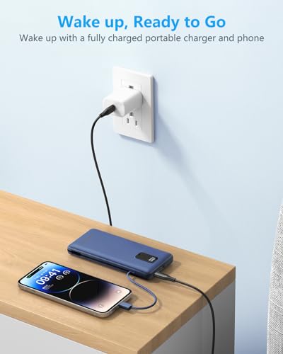 Image of charmast Portable Charger Power Bank 10000mAh with Built-in AC Wall Plug