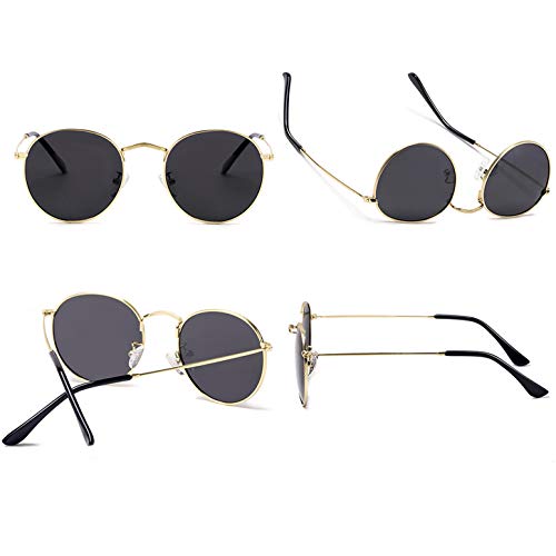 Small Round Polarized Sunglasses Retro Men Women Mirrored Lens Metal Frame Circle Sun Glasses Shades3