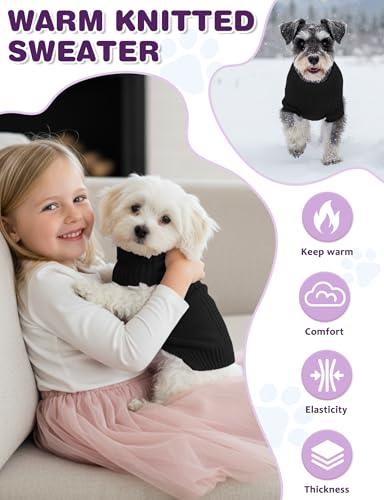Image of Dog Sweaters for Small Medium Large Dog, Classic Turtleneck Pet Clothes Warm Thermal Doggy Winter Coat, Thick Double Knitting Collar Pullover Cold Weather Puppy Jacket for Indoor & Outdoor Wear