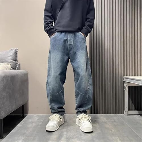 Men's Jeans American Style High Street Loose Jeans Trousers2