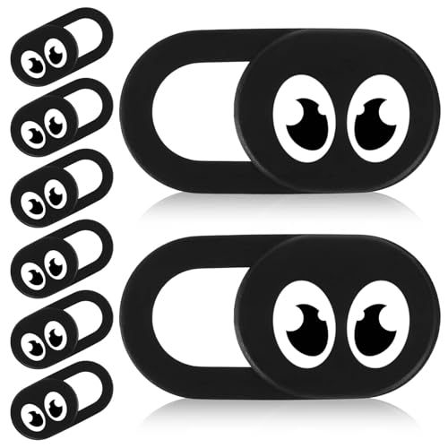 8PCS Webcam Cover Slide, Laptop Camera Cover Ultra Thin Laptop Camera Cover, Phone Computer Camera Cover Slide Web Cam Privacy Cover Camera Blocker for Pc Tablet Cell Phone Desktops Black